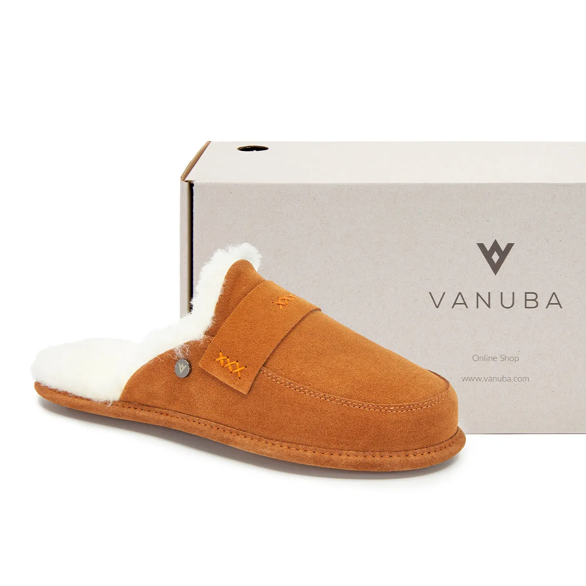 ABBY NOUGAT-WHITE women's sheepskin slippers
