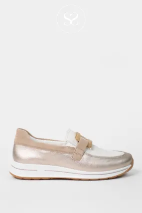 ARA 12-24822 GOLD AND CREAM SLIP ON LOAFER