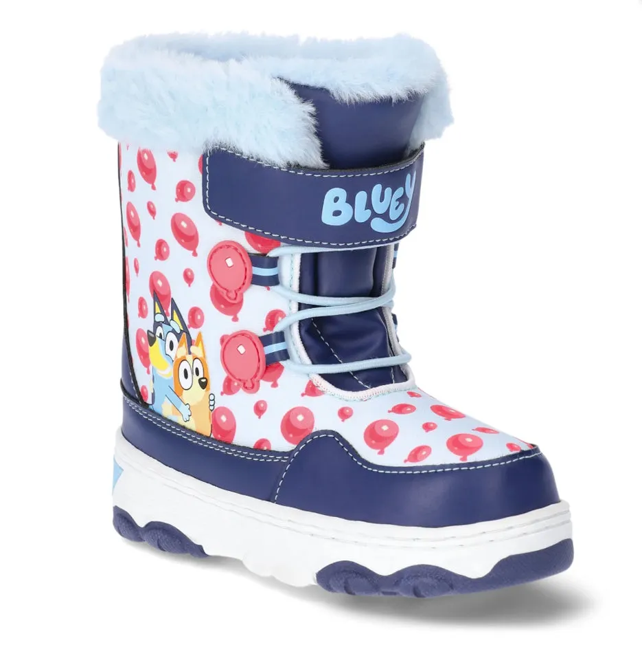 Bluey Toddler Kids Winter Boots with Faux Fur Trim
