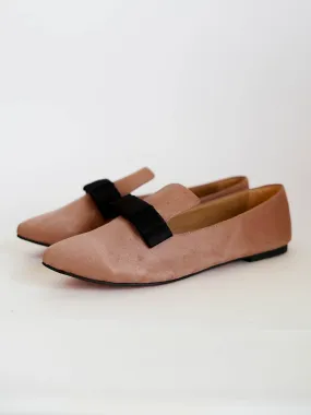 Cashmere Pointed Bow Loafers