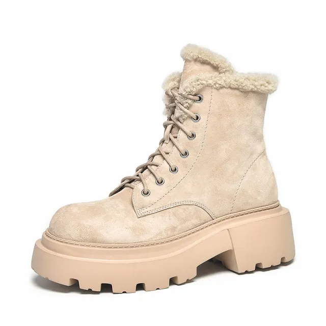 Cibel Women's Suede Platform Snow Boots