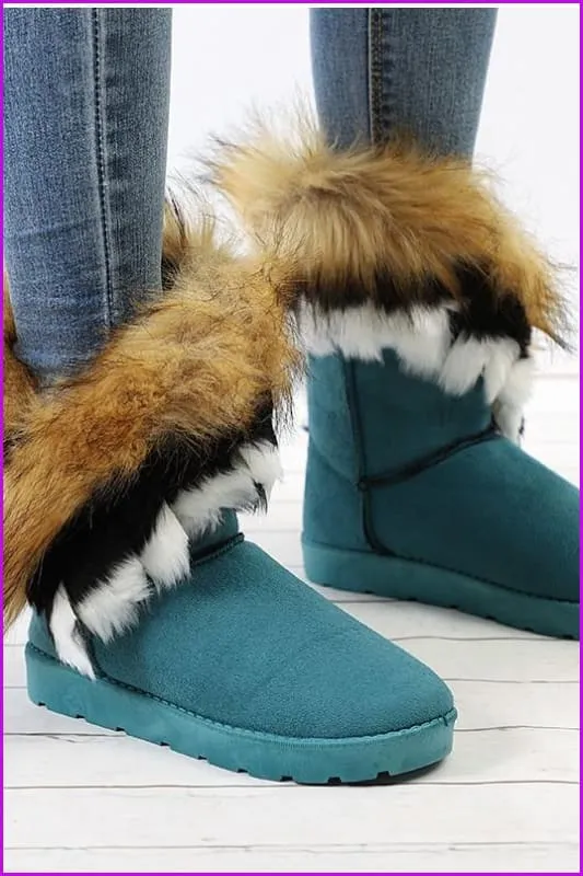 Faux Fur Ankle Booties F286