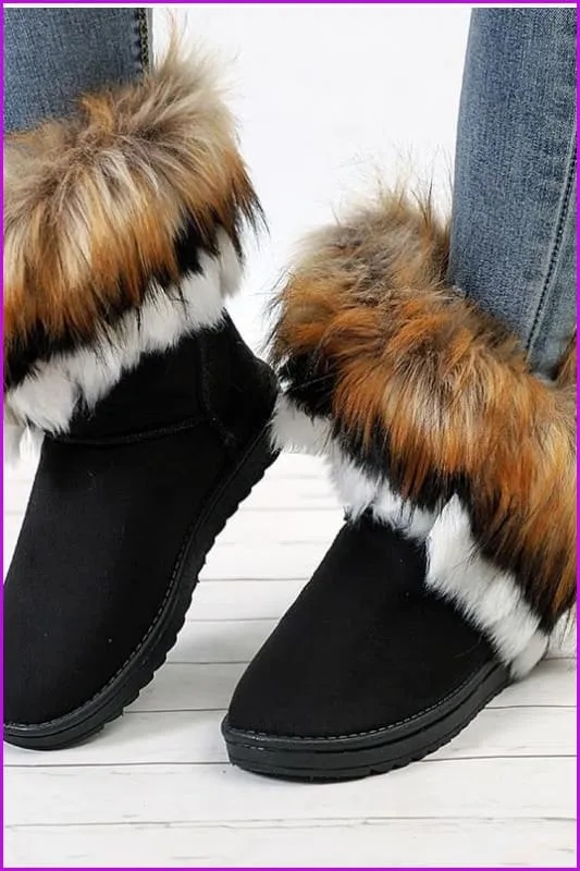 Faux Fur Ankle Booties F286