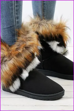 Faux Fur Ankle Booties F286