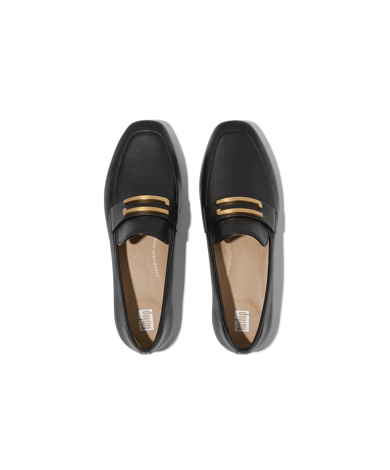 FitFlop Delicato Gold Trim Leather Loafer Black