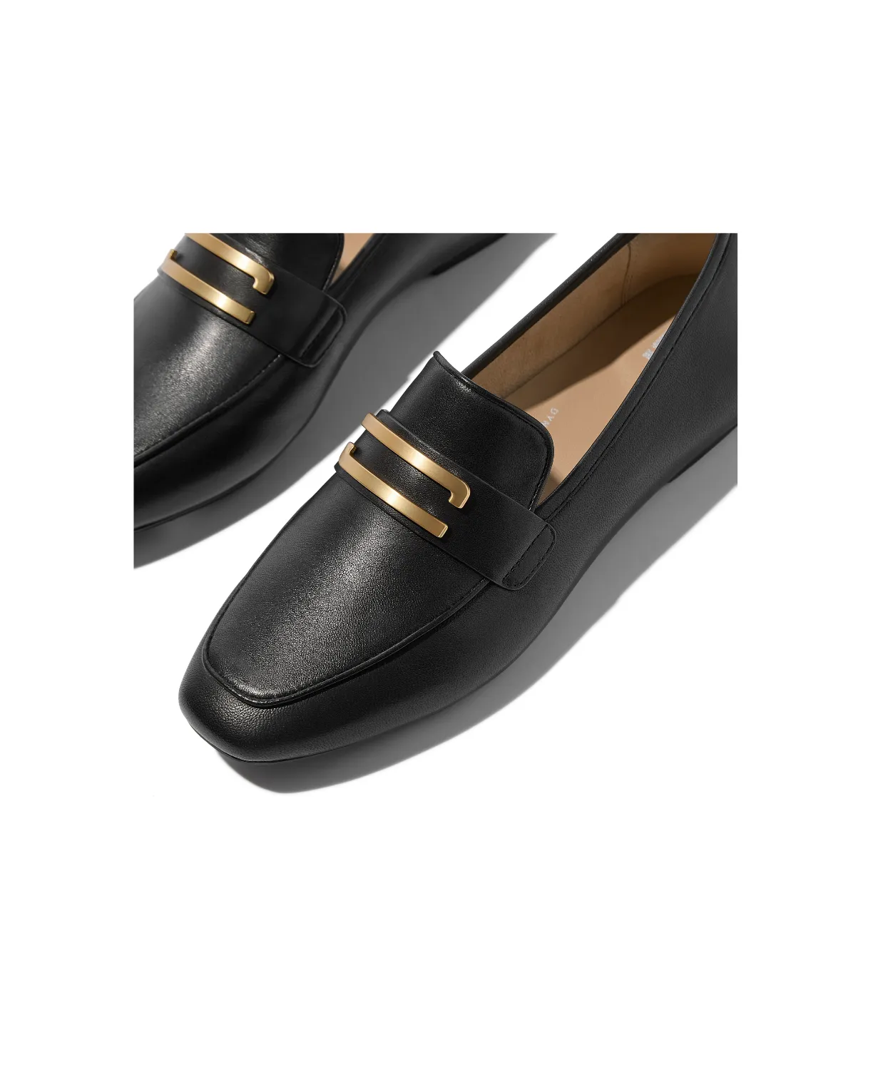 FitFlop Delicato Gold Trim Leather Loafer Black