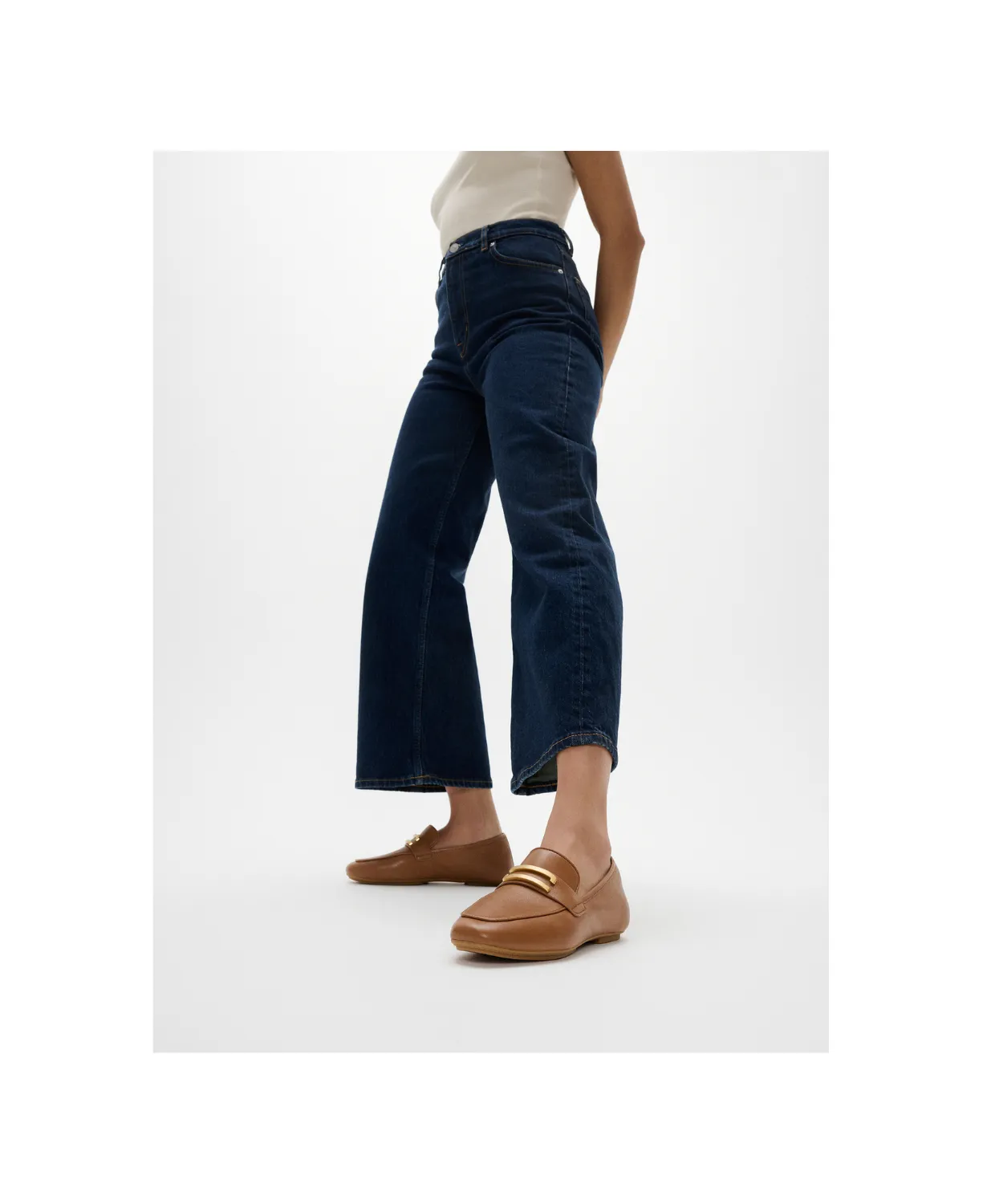 FitFlop Delicato Gold Trim Leather Loafer Deep Tan