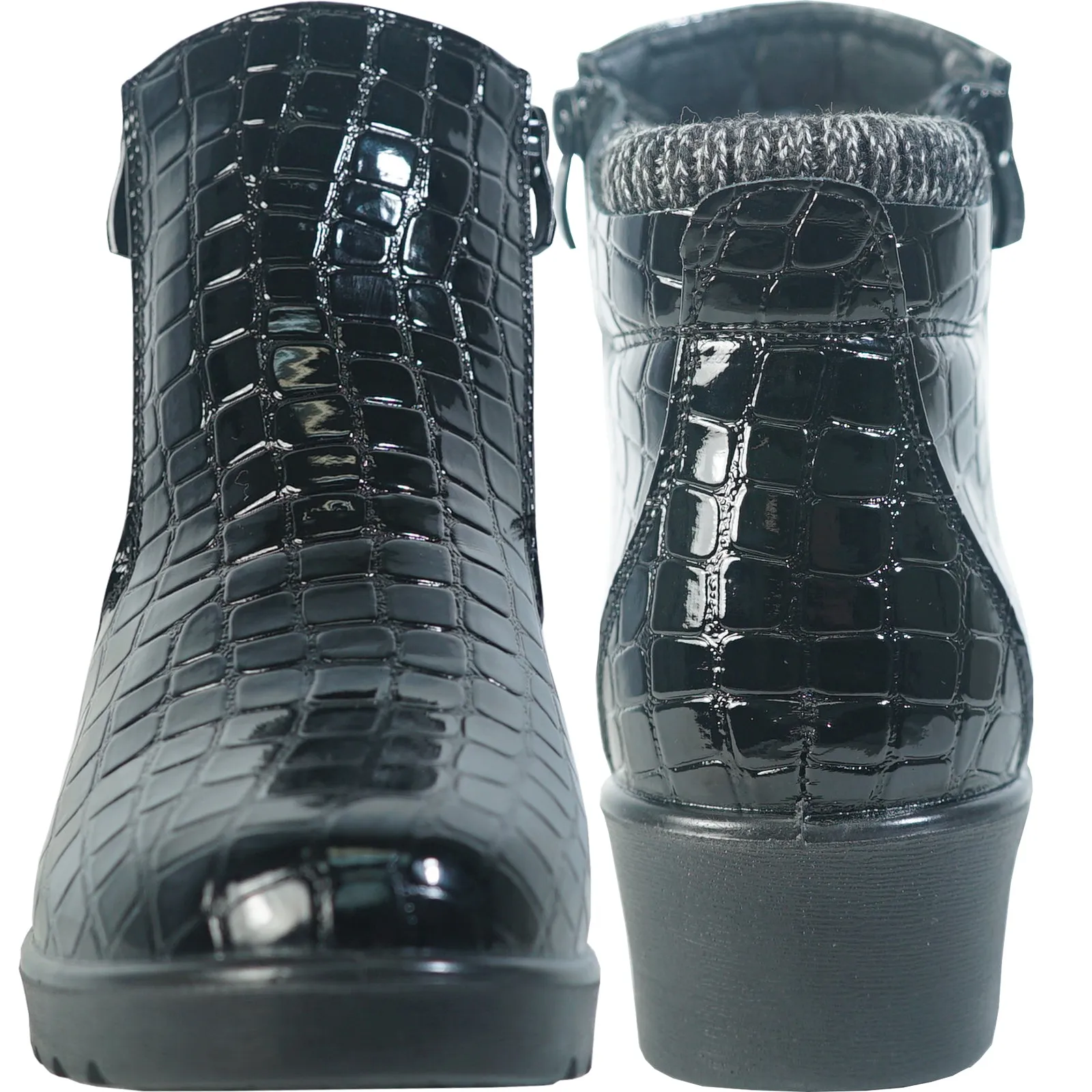 KOZI Women Winter Fur Boot NANCY-2 Ankle Casual Boot Black