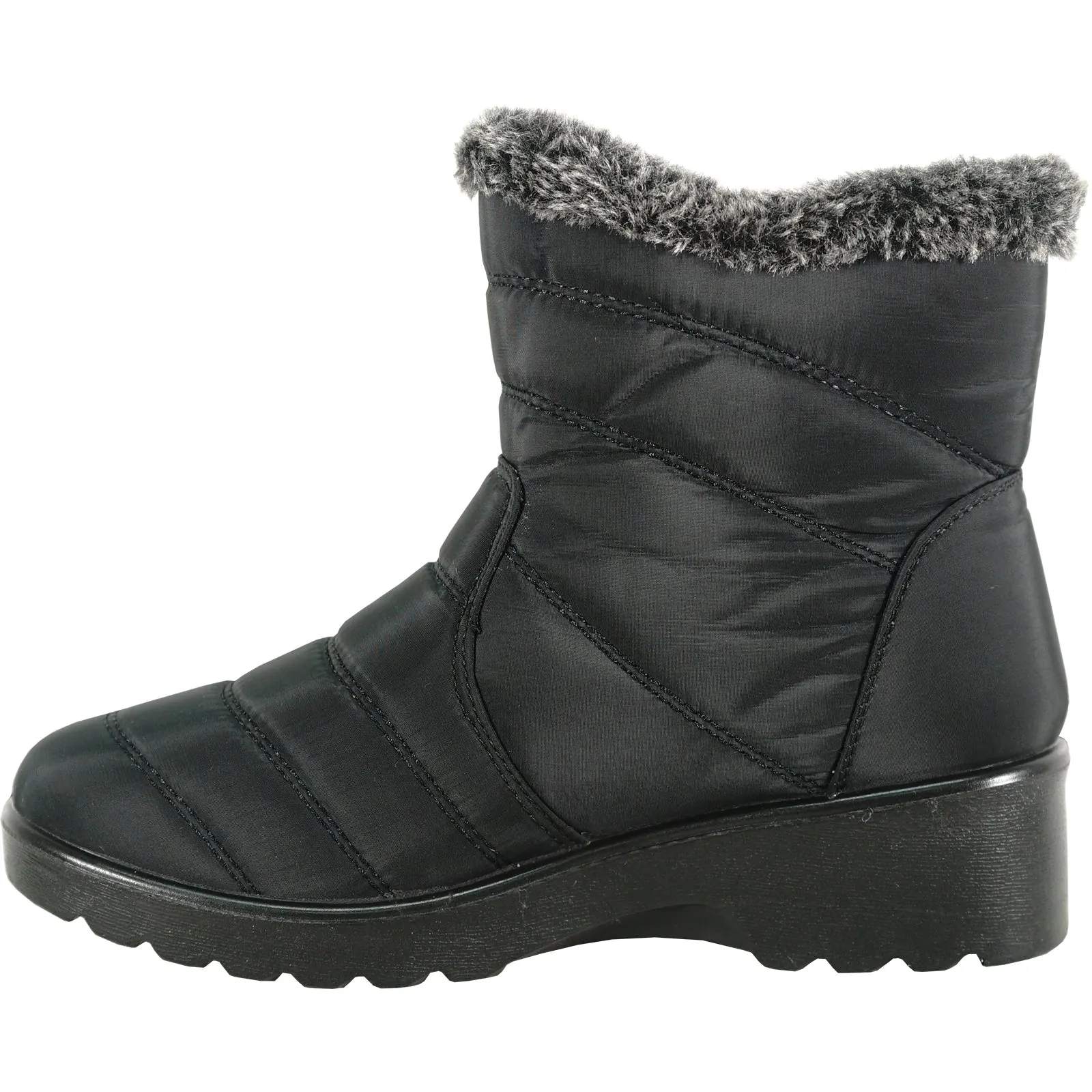 KOZI Women Winter Fur Boot NANCY-3 Ankle Casual Boot Black