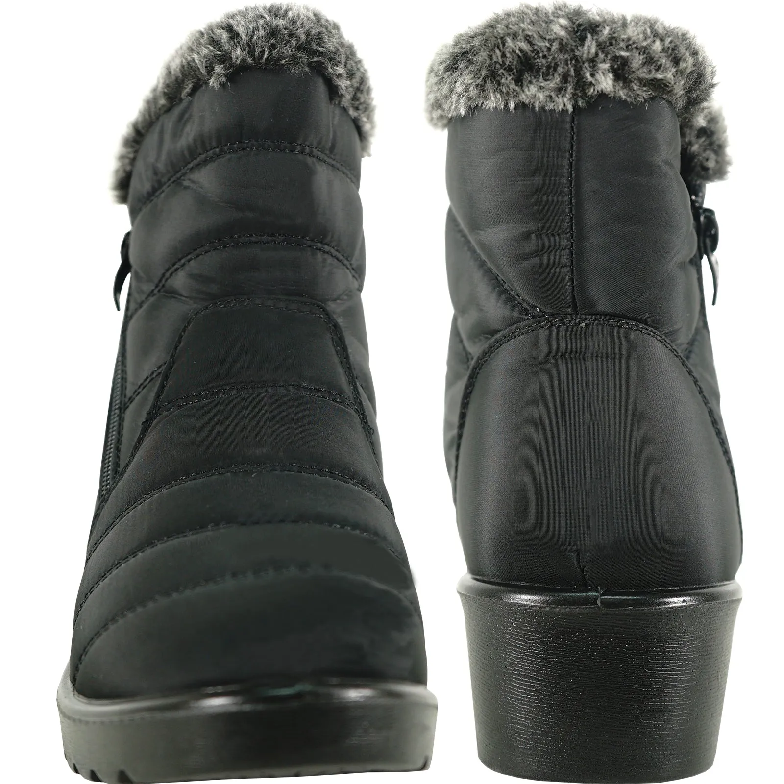 KOZI Women Winter Fur Boot NANCY-3 Ankle Casual Boot Black