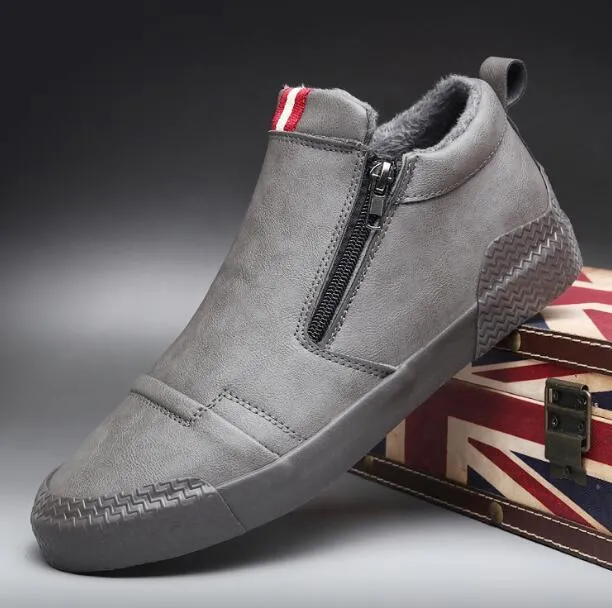 Leather Casual slip on Fashion High Sneakers