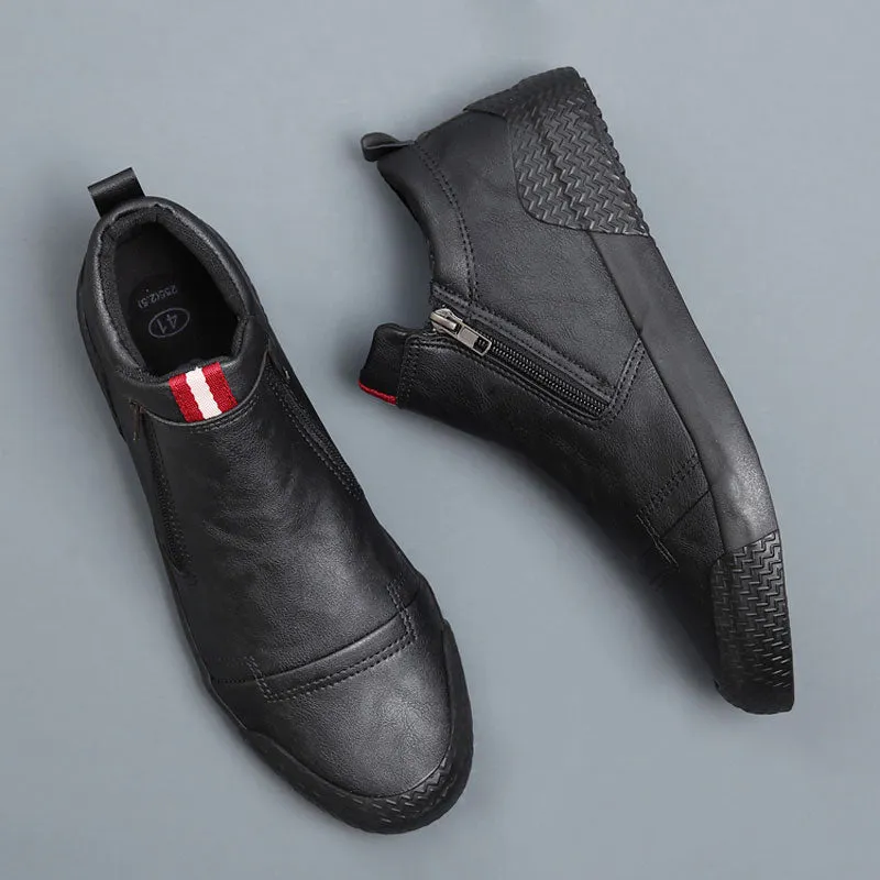 Leather Casual slip on Fashion High Sneakers