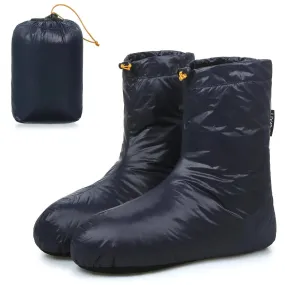 Lixada Winter Down Booties Socks Warm Soft Windproof Sleeping Slippers with Adjustable Drawstring with Storage Bag for Camping