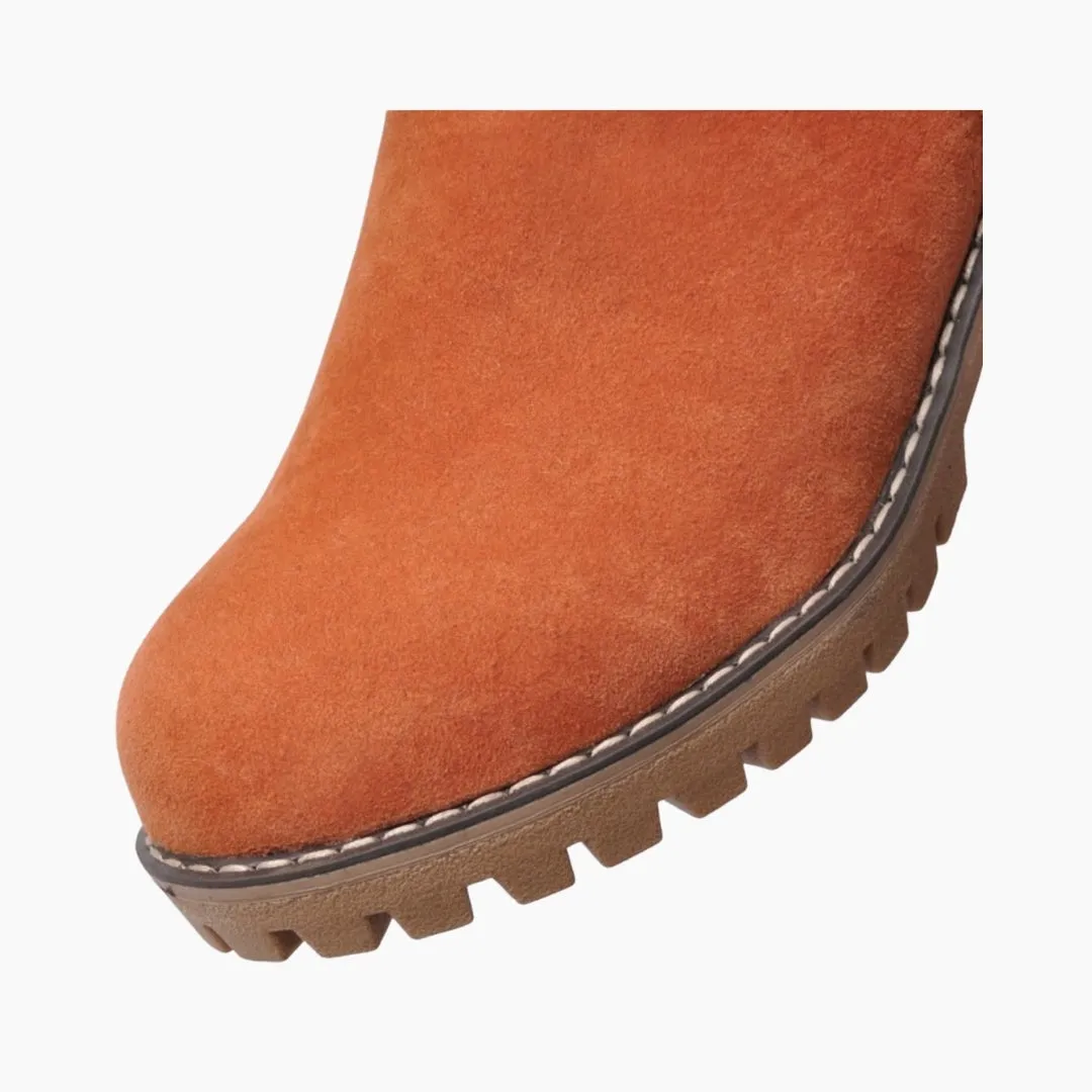 Slip-On, Round Toe : Winter Boots for Women