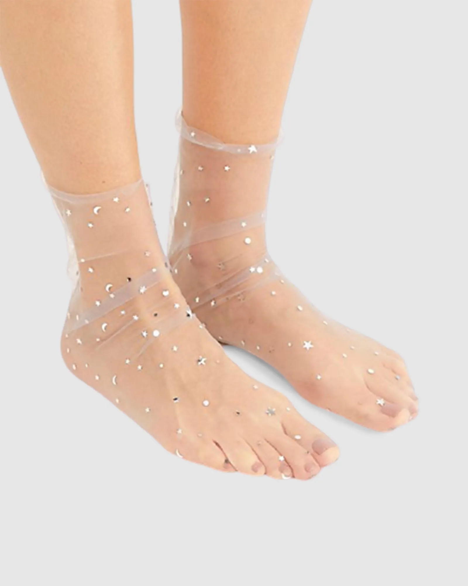 Starry Sky Tulle Sock - Silver