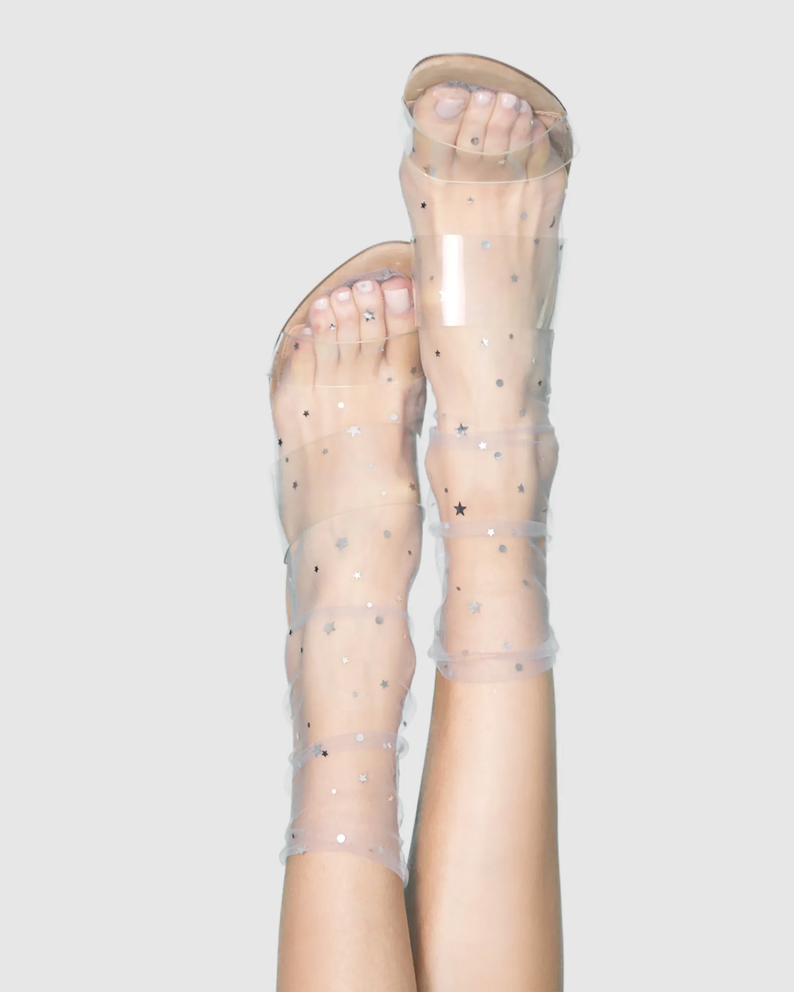 Starry Sky Tulle Sock - Silver