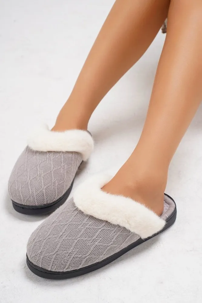 Thermal Faux Fur Round Toe Slippers