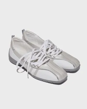 Via Leather Lace Up Ballet Flats Sneakers